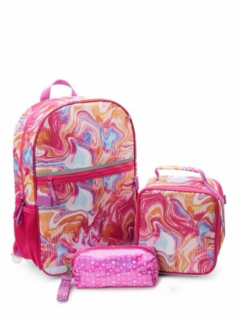 17" Laptop Backpack, 3-Piece, Marbleized Fuchsia Thrill